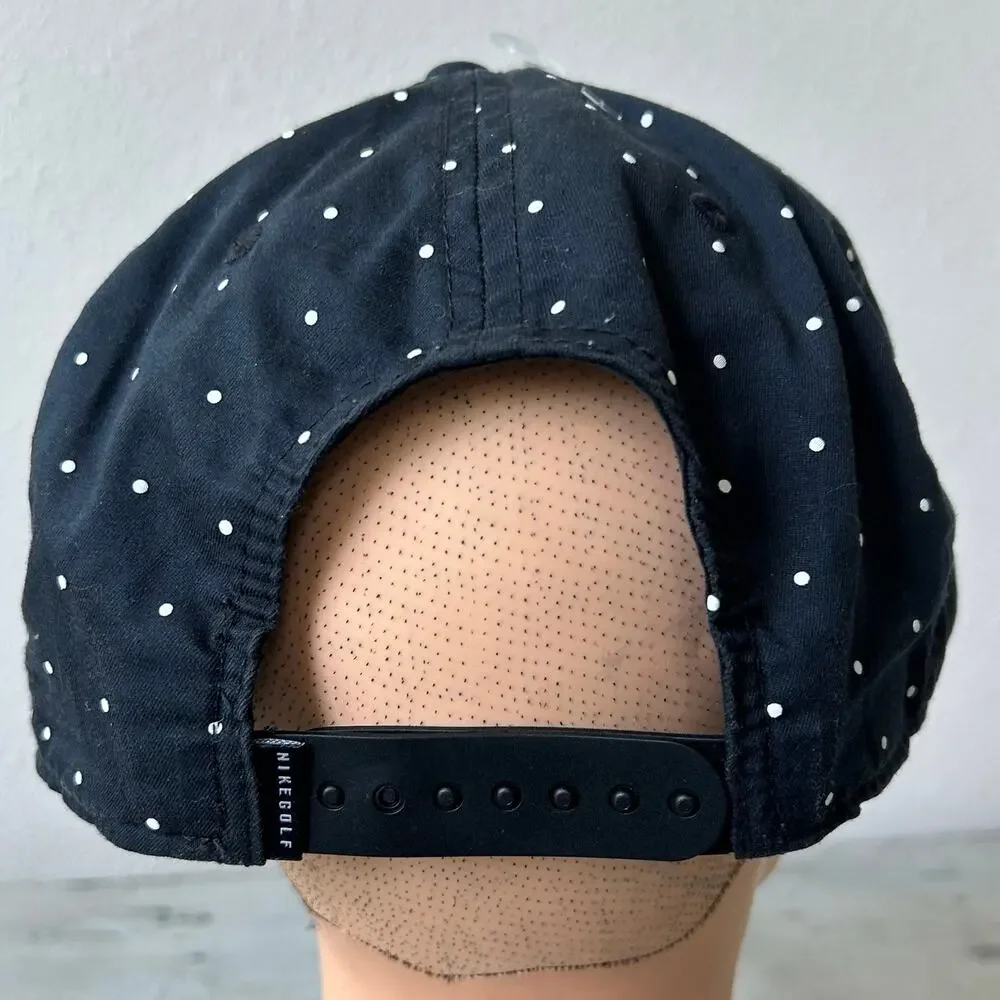 Nike Pro Dri-FIT wide brim Black Polka Dot Snapback Hat Golf sporty athletic